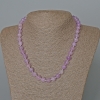 Kunzite Necklace, Natural Stone, faceted beads 8 mm, length 47 cm