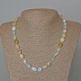 Morganite Necklace natural stone faceted beads, 9x12 mm, length 49 cm