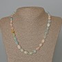 Morganite Necklace Natural Stone Faceted, 9x12 mm stones, length 49 cm