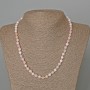 Morganite Necklace Natural Stone Bead, Faceted ball, 6mm diameter, length 48cm