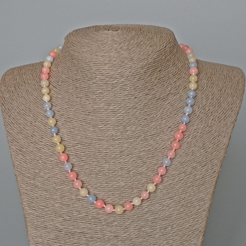 Morganite Beads Natural Stone Smooth Round 6mm Diameter, 49cm Length