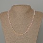 Morganite Necklace - Natural Faceted Stone in Diamond Shape, 6.5x6 mm ±, length 48 cm ±