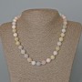 Morganite Necklace, Natural Stone, Faceted Bead, 10mm diameter, 47cm length