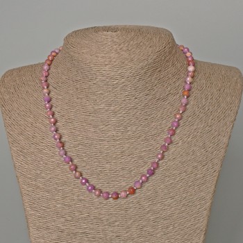 Necklace of Phosphosiderite, natural stone, faceted ball, diameter 6 mm ±, length 47 cm ±