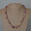 Charoite Necklace, natural stone, faceted beads, diameter 12×14 mm, length 51 cm
