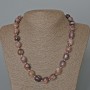 Charoite Necklace, natural stone, faceted beads, diameter 12×14 mm, length 51 cm
