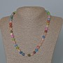 Assorted Necklace of Natural Stone Faceted Bead, 8mm diameter ±, length 49cm ±