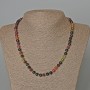 Necklace Turmaline natural stone faceted bead, diameter 6.5mm±, length 48cm±