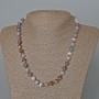 Botswana Agate Bead Necklace with Faceted Round Beads, 8mm diameter, about 48 cm long