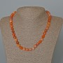 Carnelian Necklace with Natural Stone, Faceted Bead, 8 mm diameter, 50 cm length