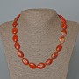 Red Jasper Natural Stone Oval Bead Necklace, 13×18 mm±, 48 cm±