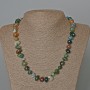 Moss Agate Bead necklace natural stone faceted, diameter 12x8mm+-, length 50cm+