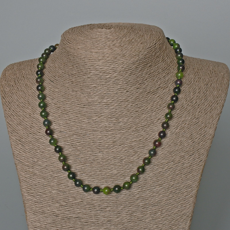 Zoisite necklace with natural zoisite stone, smooth beads, diameter 6.5mm±, length 51cm±
