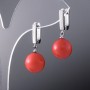 Elegant Mallorca Earrings, Orange Bead, 12mm, English Clasp