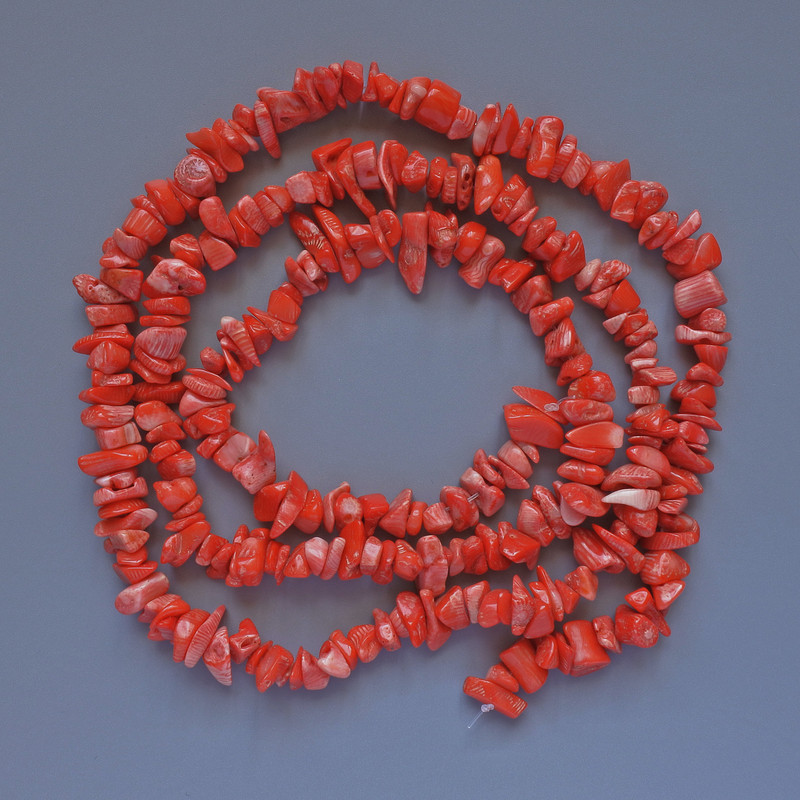 Coral Beads Salmon Orange Natural Chip, 9x4mm diameter, 90cm length on thread