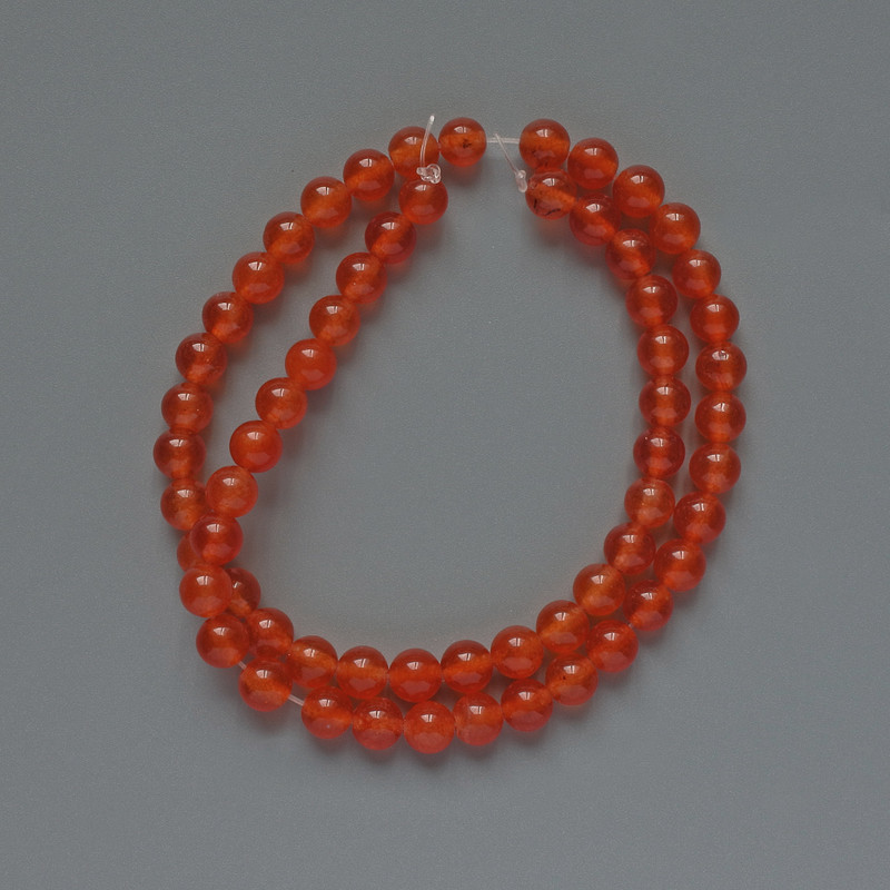 Carnelian Beads (customer) smooth round beads, 6mm diameter, 38cm length on thread