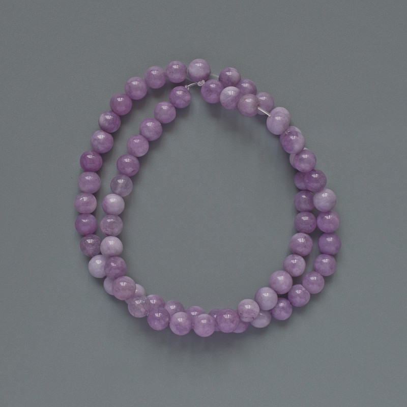Kunzite Beads (single) smooth ball, diameter 6mm±, length 39cm ± on thread