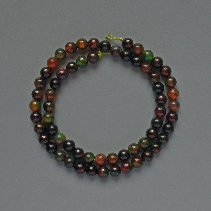 Jasper Beads (unit) smooth round bead, diameter 6mm±, length 38cm ± on thread
