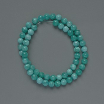 Amazonite Beads (single) smooth round, diameter 6.5mm±, length 36cm ± on thread