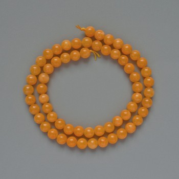 Beads Citrine Synthetic Round Bead, diameter 6.5mm, length 38cm on thread