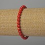 Bracelet Coral natural smooth bead, diameter 5mm±, length 18cm± (stretch)