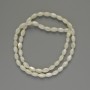 Mother-of-P pearl Beads, grain shape, 5–9 mm, 39 cm length on thread
