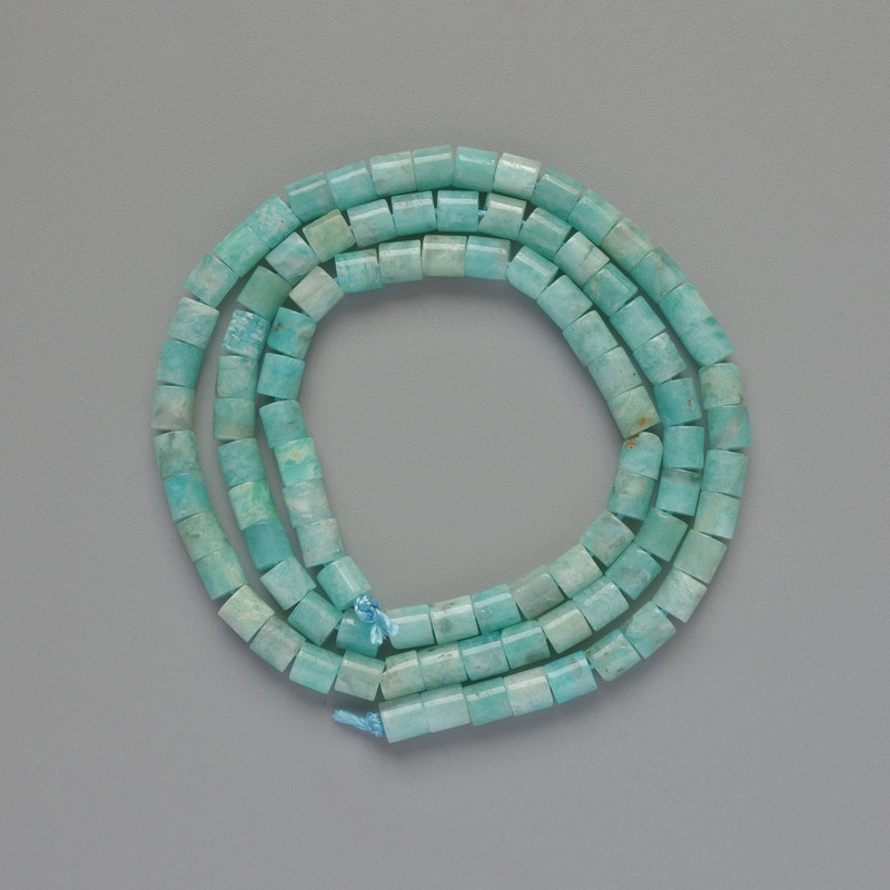 Amazonite Beads natural stone cut, diameter 4x4mm, length 39cm on thread