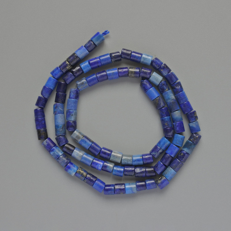 Lapis Lazuli beads natural stone rough cut, diameter 4x4 mm +/-, length 40 cm +/- on a string
