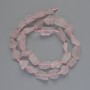 Pink Quartz Beads natural unpolished stone faceted, diameter from 8x10 to 12x17mm±, thread length 39cm±