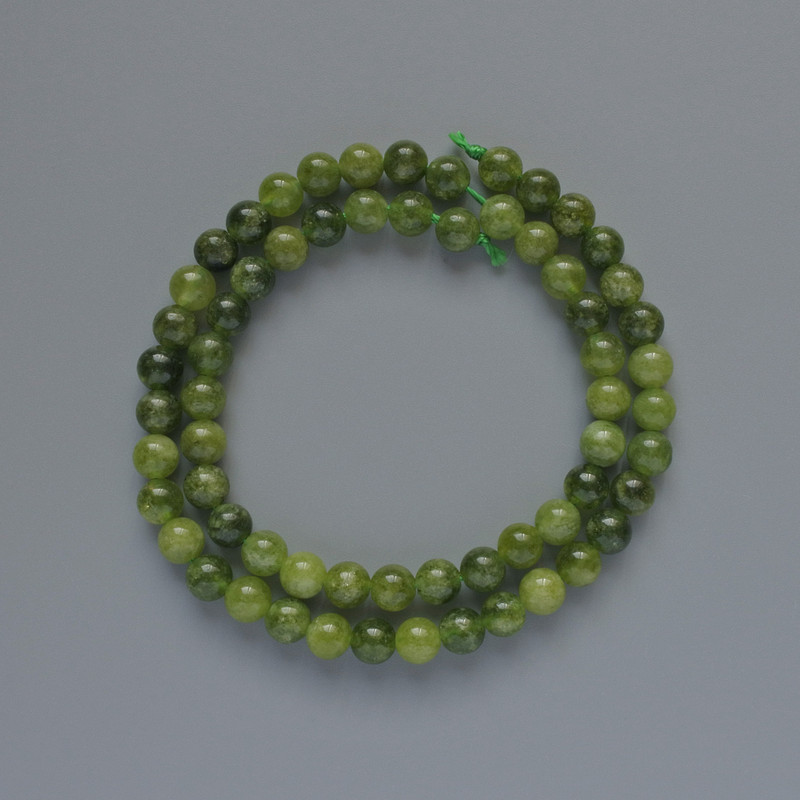 Jadeite Beads Smooth Round Bead 6mm Diameter, 38cm Length on Thread
