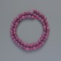 Tourmaline Rubellite Beads Natural Stone Smooth Sphere, diameter 6mm±, length 39cm ± on thread