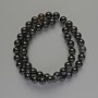 Agate Beads, black natural stone, smooth round beads 8mm diameter, 38cm length on fishing line