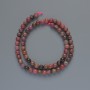 Rhodonite Beads Natural Stone Smooth Round 6mm Diameter, 38cm Length on Thread