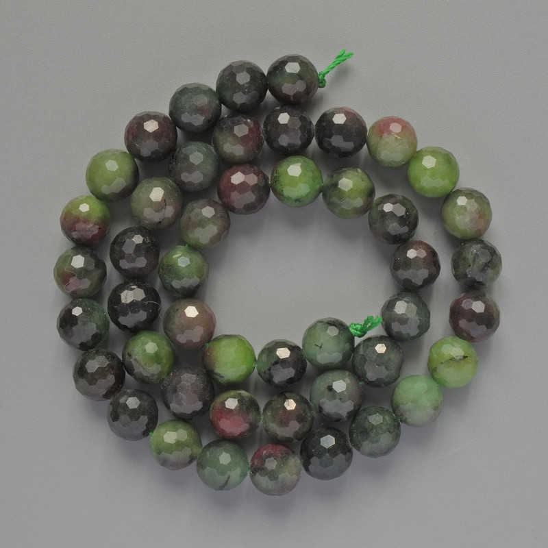 Zoisite Beads Natural Stone Brushed Round Bead, 8mm Diameter, 38cm Length on Thread