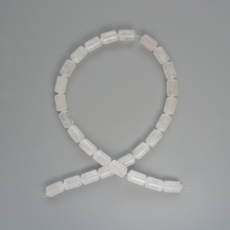 Beads Mountain Crystal natural stone cylinder, diameter 8x14mm, length 39cm on a thread
