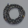 Beads Hawk's Eye natural gemstone faceted cube, diameter 5mm±, length 39cm ± on a thread
