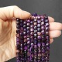 Purple Tiger Eye Beads, Faceted Cubes, Natural Stone, 7mm Ø, 39cm String