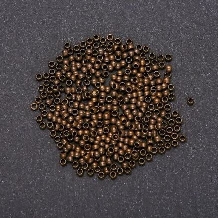 Crimp Fittings "Zahipi", diameter 2.5 mm, metal color "bronze" 200g