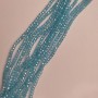 Beads Czech Crystal on Thread Blue with Gasoline Finish, Faceted Rondelle, Ø ~3.5×2.5 mm, 38 cm length