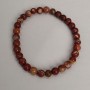 Red Jasper Bracelet, natural stone, smooth round beads, diameter 6(±)mm, length 18cm (stretch)