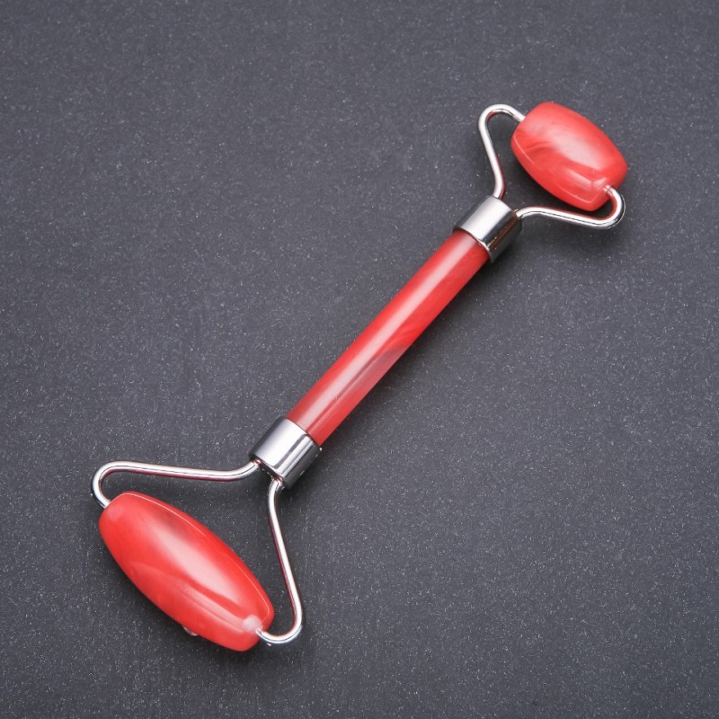 Two-sided Tourmaline Stone Massager, 14.5 cm, with Silver Metal