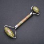 Stone Massager Heliodor Unakit Two-Sided, length 14.5 cm, silver metal
