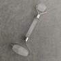 Crystal Stone Massager, double-sided, 14.5 cm, silver metal