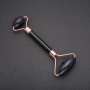 Roller massager with Aventurine Night of Cairo blue sand, length 14.5 cm, copper metal color