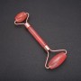 Rolikon Massager with Chalcedony Stone, Golden Metal, length 14.5mm