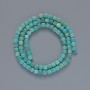 Amazonite Beads natural stone faceted cube, diameter 4mm±, length 39cm± on cord