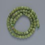 Jadeite Beads Natural Stone Granulated Cubes, diameter 5.5 mm ±, length 38 cm ± on thread