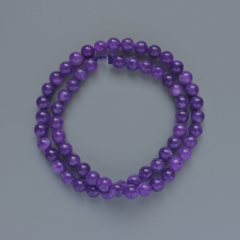Sugilite Beads (artificial) smooth round ball, diameter 6.5mm±, length 39cm± on a thread