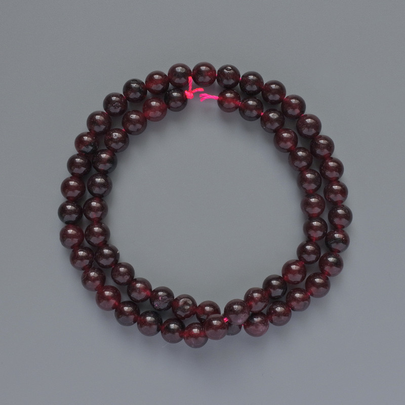 Tourmaline Beads smooth ball diameter 6.5 mm+, length 38 cm+- on thread
