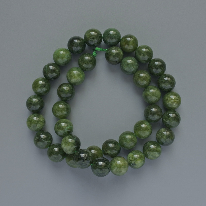 Jadeite Beads, natural stone, smooth round, diameter 10mm±, length 39cm± on a thread
